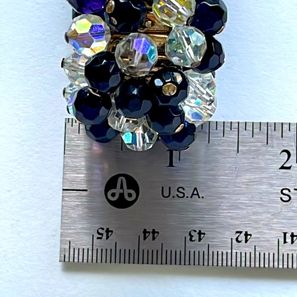 Rare Vintage Made in Japan Aurora Borelis Beaded Cha Cha Stretch Bracelet - Picture 6 of 6